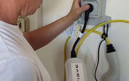 Installation d’une prise renforcée, et mise en service du câble d’alimentation ICCB de chez DACIA Puissance 3.7kw